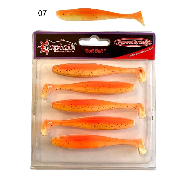 Captain Shad Tail Soft 10cm 4.7gr Levrek Silikonu 5li Paket Suni Silikon Yem - 5