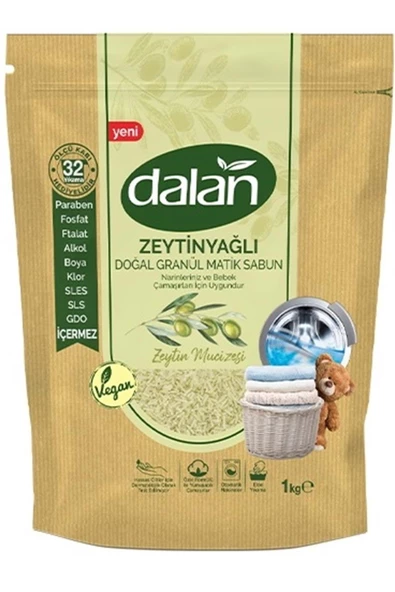 Dalan Doğal Granül Sabun Tozu 1kg Bebekler Için %100 Zeytinyağlı (2 Lİ SET) - 2