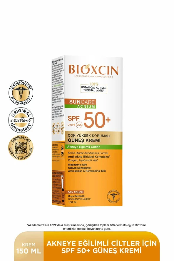 Bioxcin Sun Akneye Eğilimli Cilt Güneş Kremi SPF50 + 150 ml