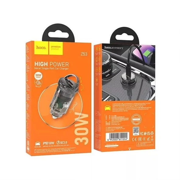 HOCO Z53 Sight Single PD30W Type-C Girişli Araç Çakmaklık Hızlı Şarj Aleti - Resim 6