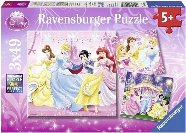 Ravensburger 09277 Pamuk Prenses 3X49 Parçalı Puzzle