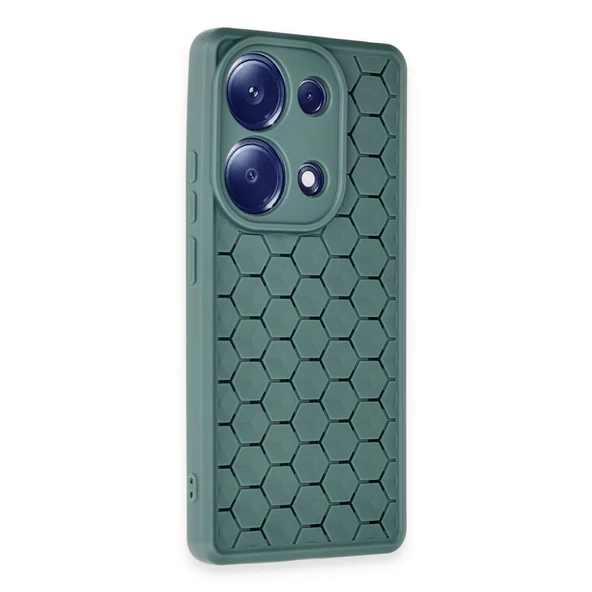 Gpack Xiaomi Poco M6 Pro Kılıf Bal Peteği Desenli Silikon ivy - 4