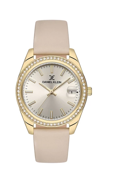 Daniel Klein DKISTE1204 Kasası Gold Kordonu Krem Renk Hediye Paketli Kadın Kol Saati ve Bileklik - Resim 7