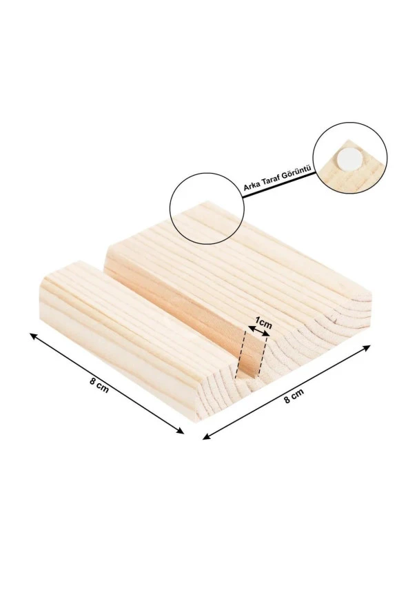 Perlotus Ahşap Telefon Tutucu Masa Üzeri Stand 2 Adet - 2