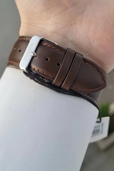 Daniel Klein DKISTE1200 Kasası Gümüş Kordonu Kahverengi Renk Hediye Paketli Kronometreli Erkek Kol Saati - 5