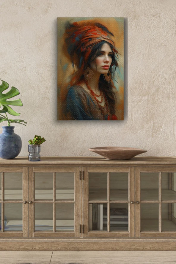 Kültürel Kadın Yağlı Kanvas Tablo - Resim 3