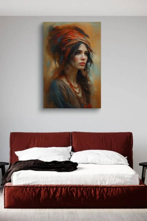 Kültürel Kadın Yağlı Kanvas Tablo - Resim 6