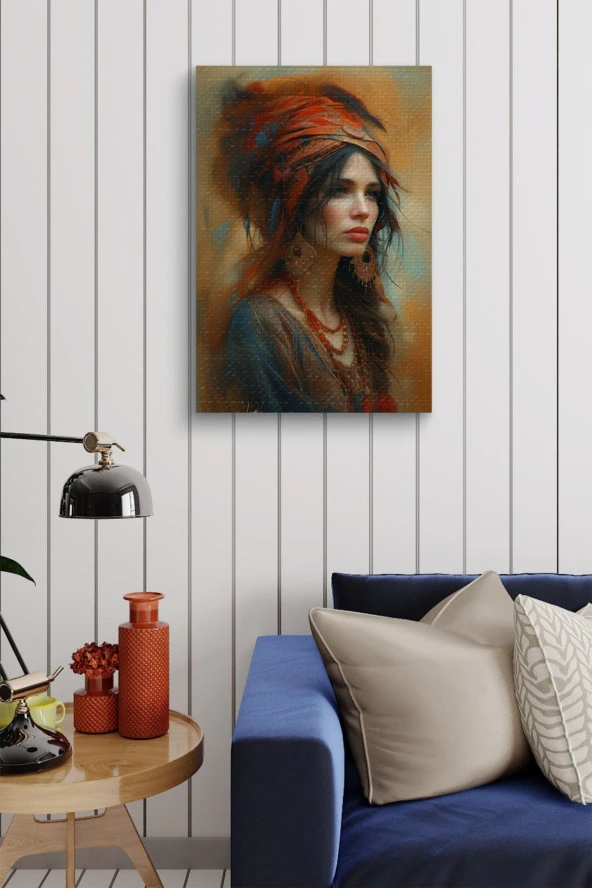 Kültürel Kadın Yağlı Kanvas Tablo - Resim 7