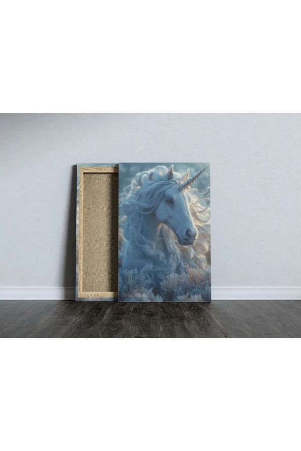 Yağlı Tablo Beyaz At Kanvas Baskı - Resim 5