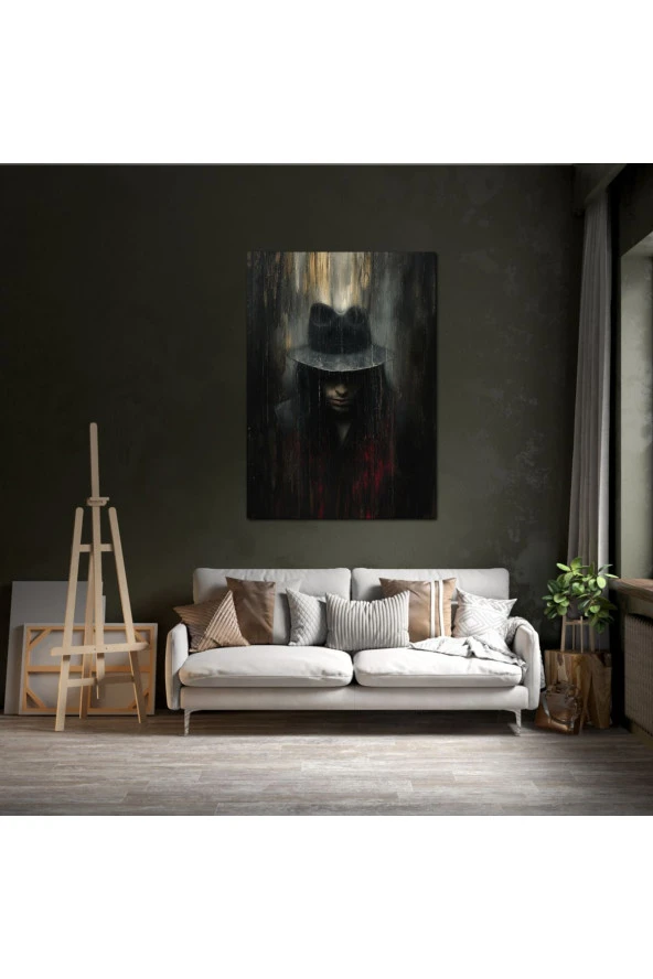 Gotik Adam Rönesans Karanlık Kanvas Tablo - Resim 3