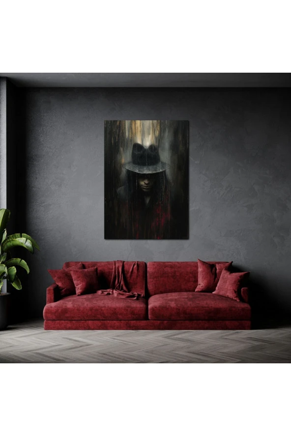 Gotik Adam Rönesans Karanlık Kanvas Tablo - Resim 5