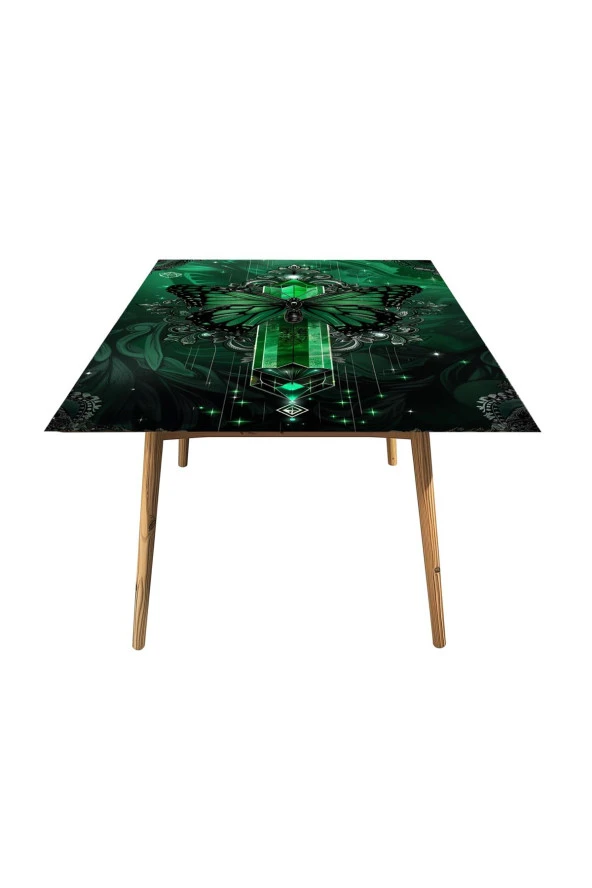 Masa Kaplama Folyosu Mobilya Masa Kaplama Yeşil Ametist Kelebek Folyo - Resim 3