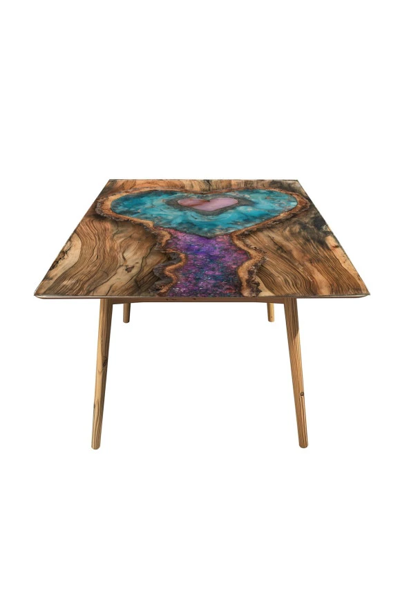 Masa Kaplama Folyosu Mobilya Masa Kaplama Folyoları Ahşap İçerisindeki Kalp Detay - Resim 3