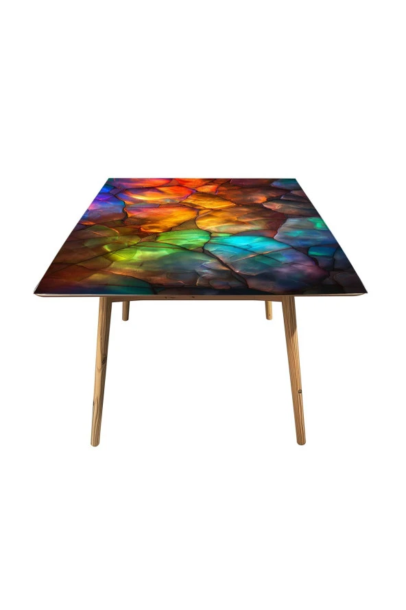 Masa Kaplama Folyosu Mobilya Masa Kaplama Folyoları Canlı Renkli Şeffaf Taşlar - Resim 3