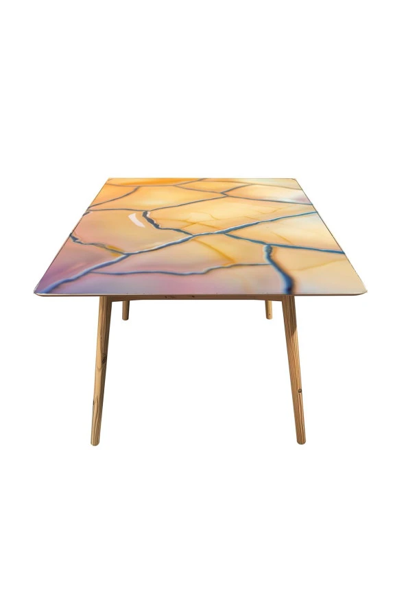 Masa Kaplama Folyosu Mobilya Masa Kaplama Sarı Kehribar Tasarım - 3