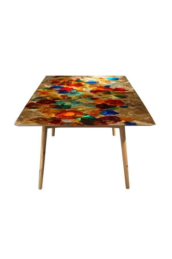 Masa Kaplama Folyosu Mobilya Masa Kaplama Folyoları Rengarenk Kehribarlar Folyo - 3