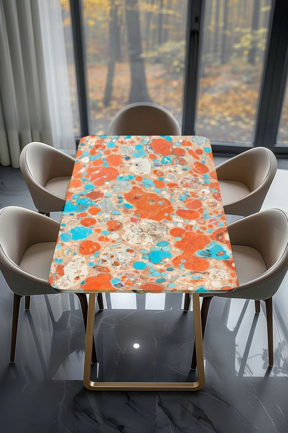 Masa Kaplama Folyosu Mobilya Masa Kaplama Folyoları Kumsaldaki Rengarenk Mermerler - Resim 2