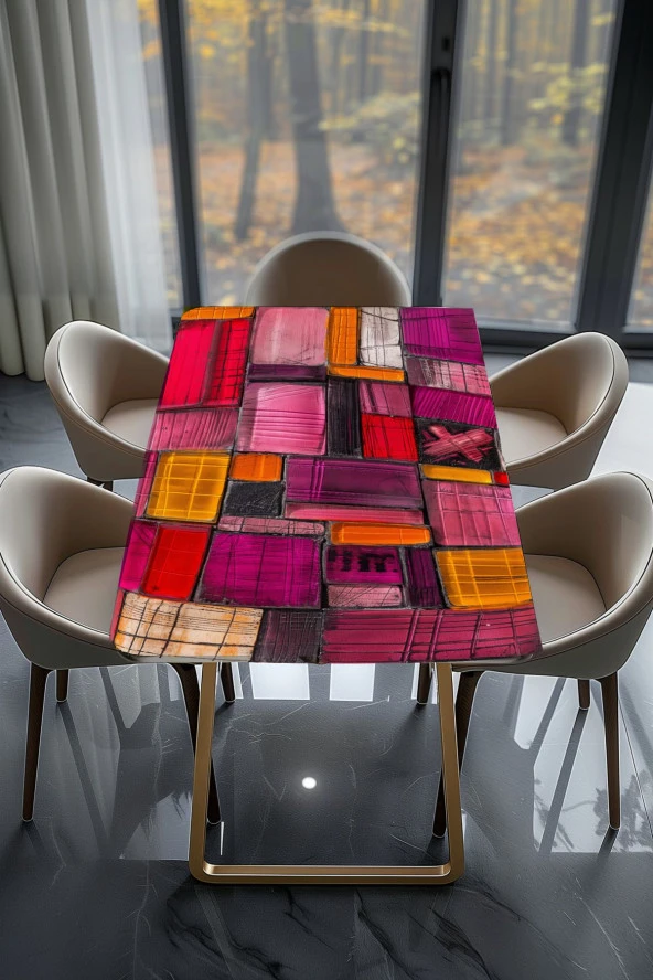 Masa Kaplama Folyosu Mobilya Masa Kaplama Folyoları Pembe Çizikli Folyo - Resim 2