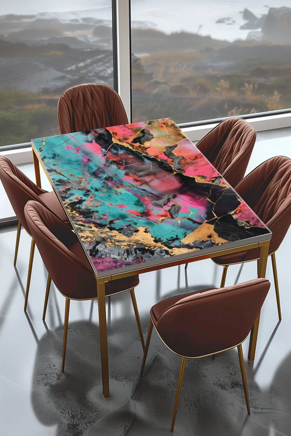 Masa Kaplama Folyosu Mobilya Masa Kaplama Folyoları Fırça Boya Görünümlü Folyo ürün görseli