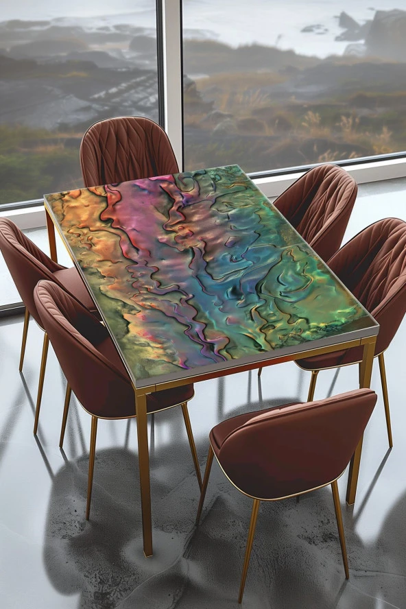 Masa Kaplama Folyosu Mobilya Masa Kaplama Folyoları Epoxy Şeklinde Renkli Folyo ürün görseli