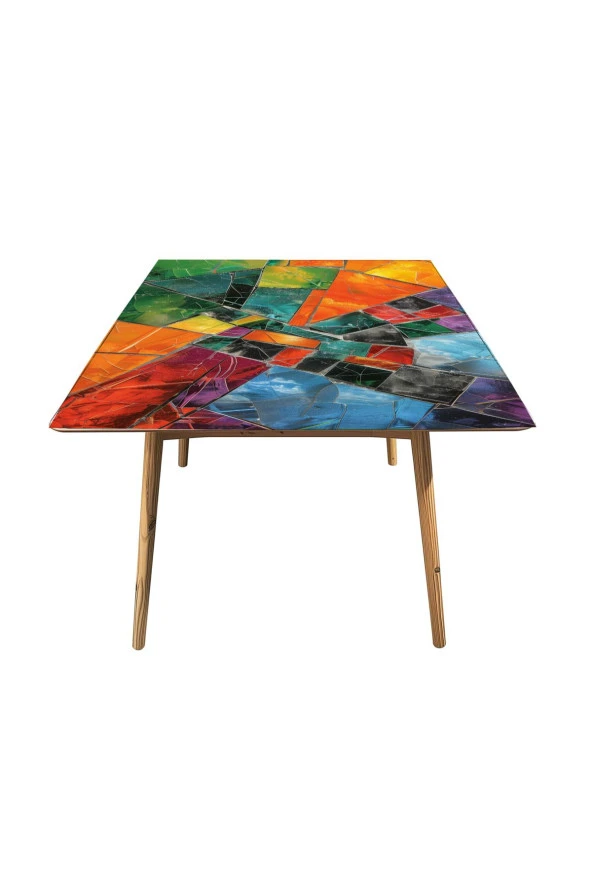 Masa Kaplama Folyosu Mobilya Masa Kaplama Folyoları Kristal Cam Kırıkları Renkli - Resim 3