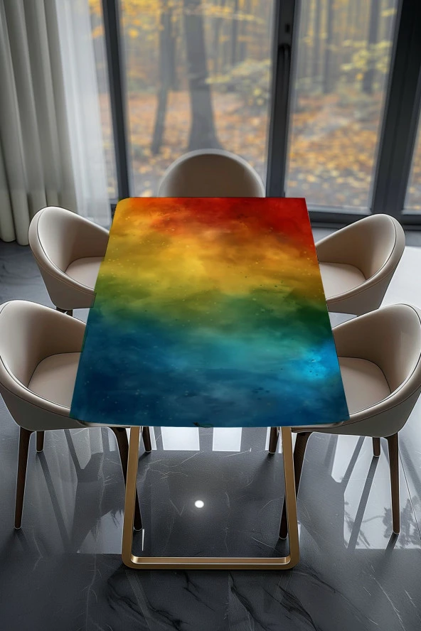 Masa Kaplama Folyosu Mobilya Masa Kaplama Folyoları Gökkuşağı Detay Folyo - Resim 2