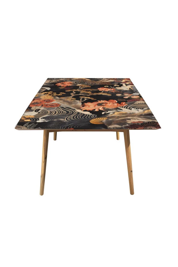 Masa Kaplama Folyosu Mobilya Masa Kaplama Folyoları Klasik Çiçekler - Resim 3