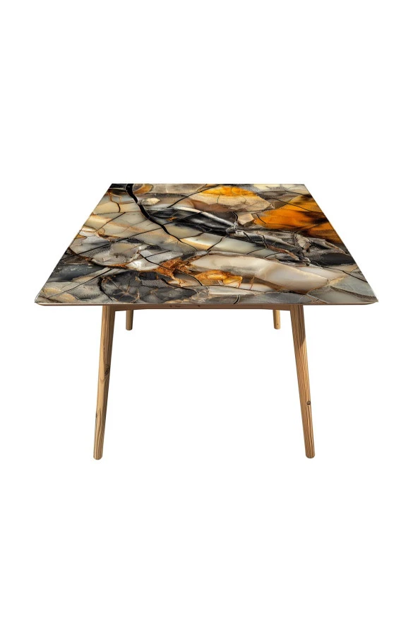 Masa Kaplama Folyosu Mobilya Masa Kaplama Folyoları Klasik Kehribar Taşlar - 3