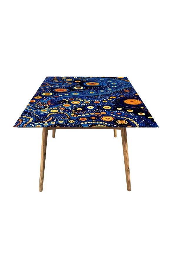 Masa Kaplama Folyosu Mobilya Masa Kaplama Folyoları Karmaşık Renkli Gece Desen - Resim 3