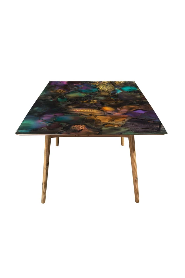 Masa Kaplama Folyosu Mobilya Masa Kaplama Folyoları Karanlık Kehribarlar - 3