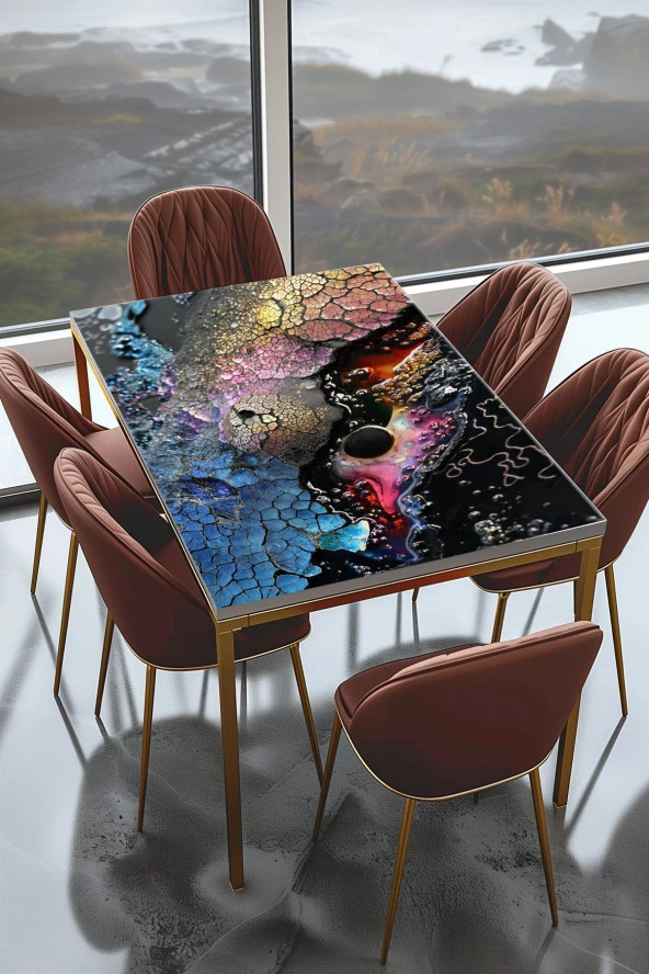 Masa Kaplama Folyosu Mobilya Masa Kaplama Folyoları Kabartma Görünümlü Karanlık Ton ürün görseli