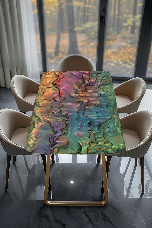 Masa Kaplama Folyosu Mobilya Masa Kaplama Folyoları Epoxy Şeklinde Renkli Folyo - Resim 2