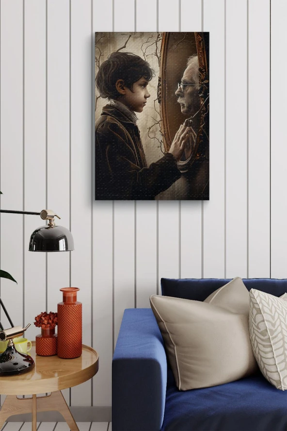 Aynadaki Yaşlı İnsana Bakan Çocuk - Resim 6