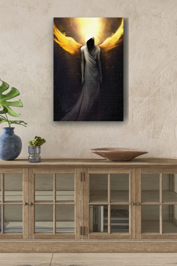 Sarı Kanatlı Ruh Yağlı Kanvas Tablo ürün görseli