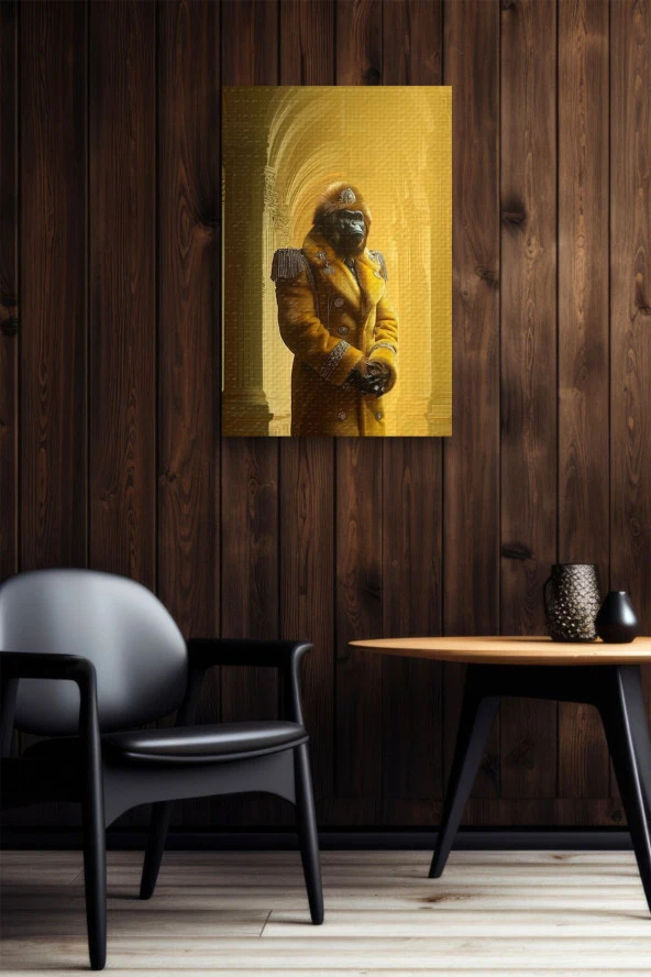 Kıyafet Giymiş Maymun Yağlı Kanvas Tablo - Resim 6