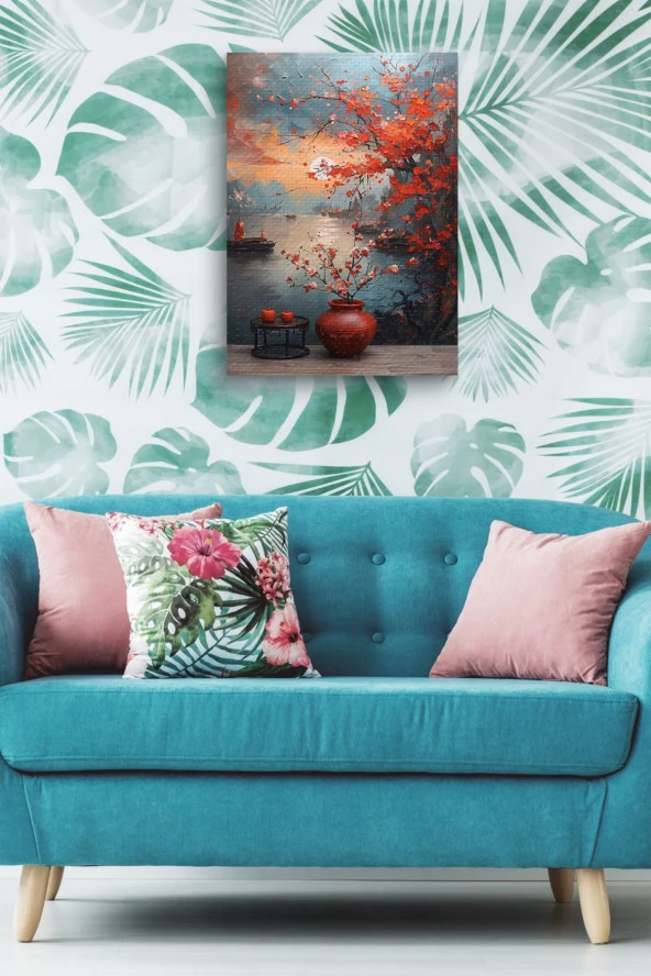 Vazo Resmi Yağlı Kanvas Tablo - Resim 5