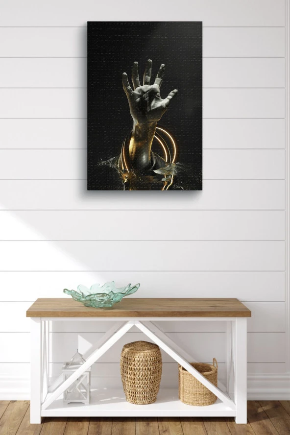 Sanatsal El Sembolü Yağlı Kanvas Tablo - Resim 2