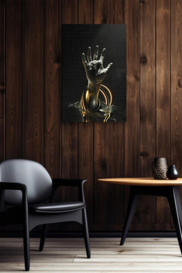 Sanatsal El Sembolü Yağlı Kanvas Tablo - Resim 6