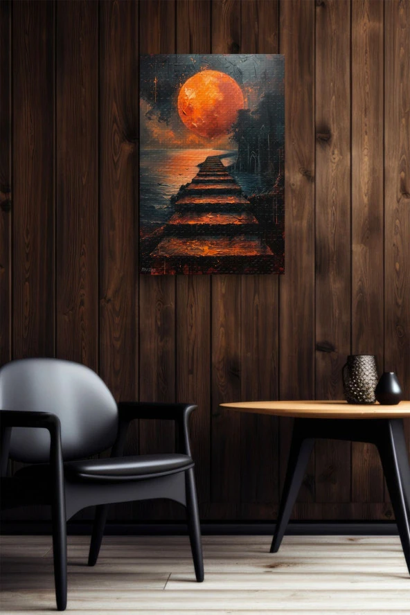 Dolunay Yansıması Yağlı Kanvas Tablo - Resim 6