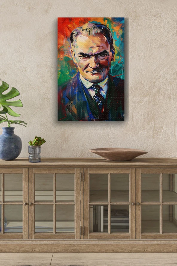 Grafiti Stilinde Atatürk Yağlı Boya Kanvas Tablo ürün görseli