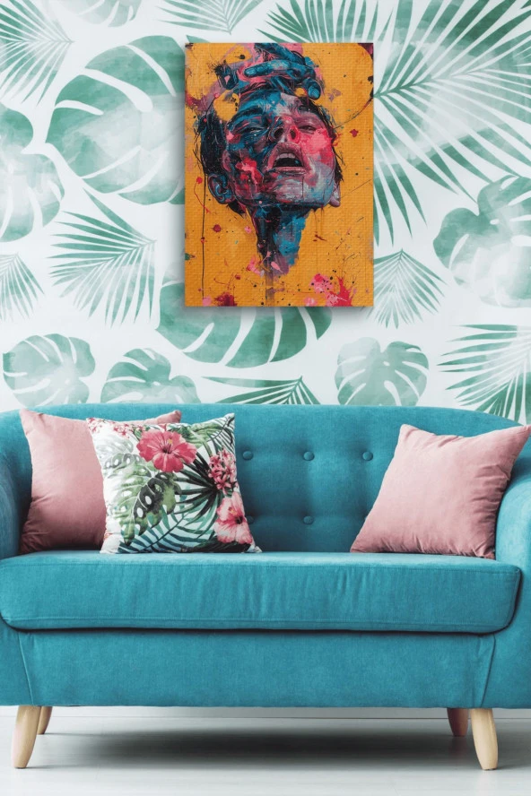 Dekoratif Futuristik Kadın Tablosu - Resim 5