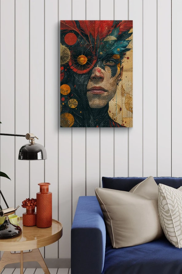 Venedik Rönesans Maskeli Adam Kanvas Yağlı Tablo - Resim 4