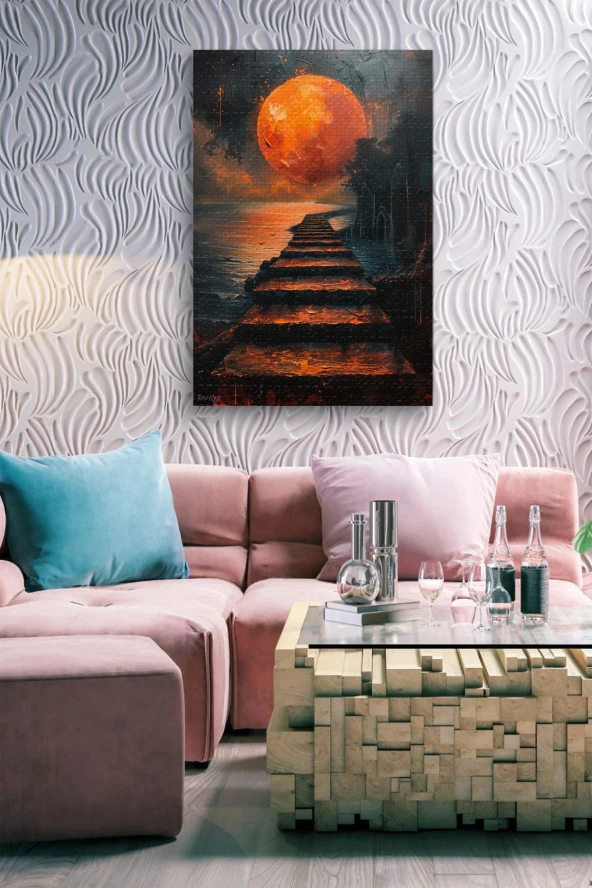 Dolunay Yansıması Yağlı Kanvas Tablo - Resim 7