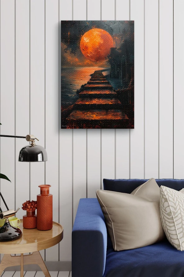 Dolunay Yansıması Yağlı Kanvas Tablo - Resim 4