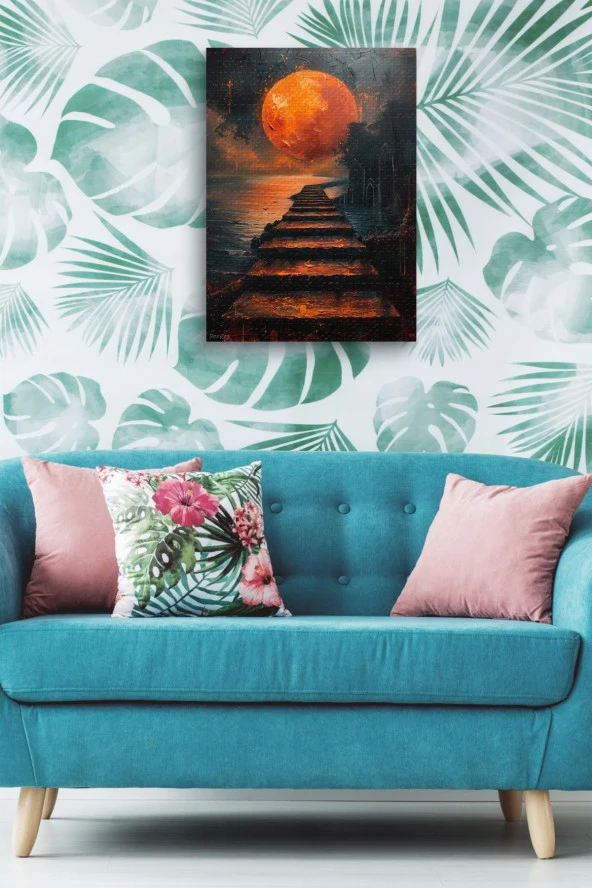 Dolunay Yansıması Yağlı Kanvas Tablo - Resim 5