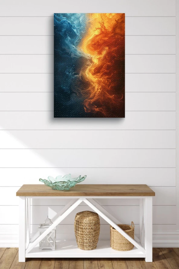 Su ve Ateş Kanvas Tablo - Resim 2