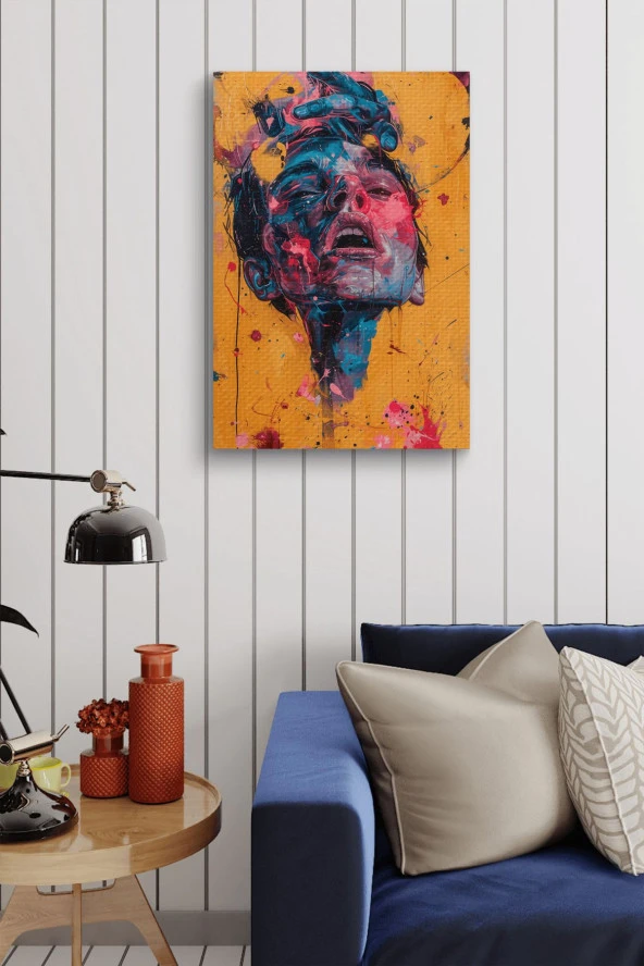 Dekoratif Futuristik Kadın Tablosu - Resim 4