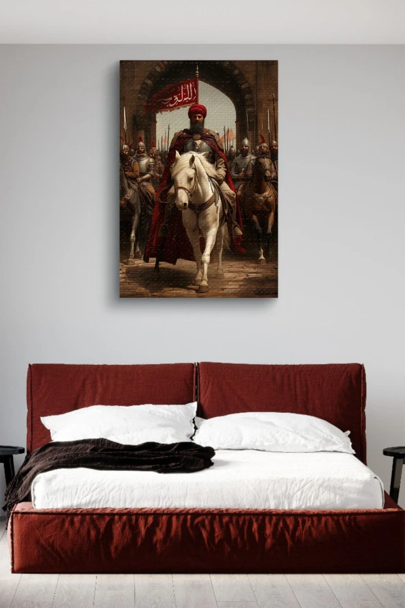 Fatih Sultan Mehmet Han ''İstanbula Giriş'' Yağlı Kanvas Tablo - Resim 3