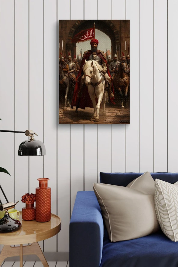 Fatih Sultan Mehmet Han ''İstanbula Giriş'' Yağlı Kanvas Tablo - Resim 4