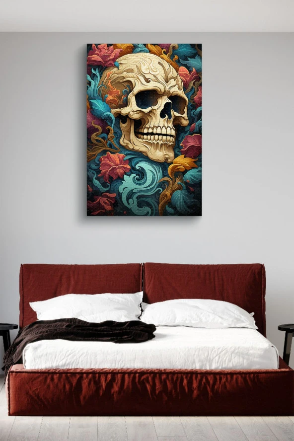 Rengarenk Kuru Kafa Yağlı Kanvas Tablo - Resim 3